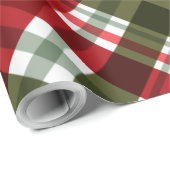 Rood en groen kerstpatroon cadeaupapier (Rol Hoek)