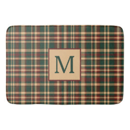  rood en groen kerstplakmonogram badmat