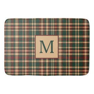  rood en groen kerstplakmonogram badmat