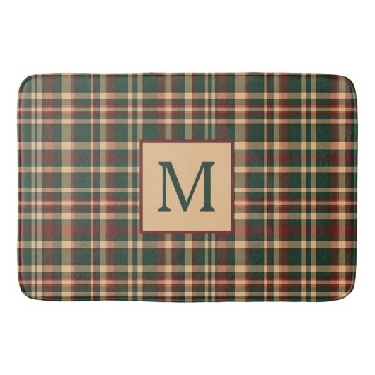 rood en groen kerstplakmonogram badmat (Voorkant)