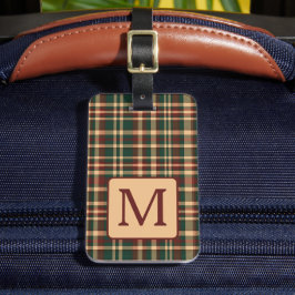  rood en groen kerstplakmonogram bagagelabel