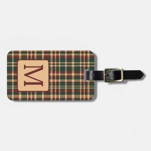  rood en groen kerstplakmonogram bagagelabel (Voorkant horizontaal)