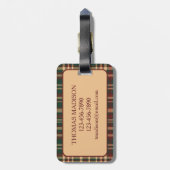  rood en groen kerstplakmonogram bagagelabel (Achterkant verticaal)