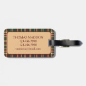  rood en groen kerstplakmonogram bagagelabel (Achterkant horizontaal)