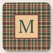 rood en groen kerstplakmonogram bier onderzetter (Voorkant)