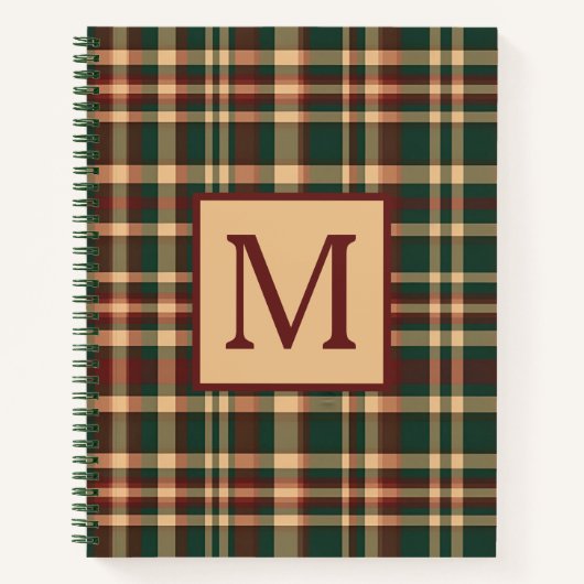  rood en groen kerstplakmonogram notitieboek (Voorkant)