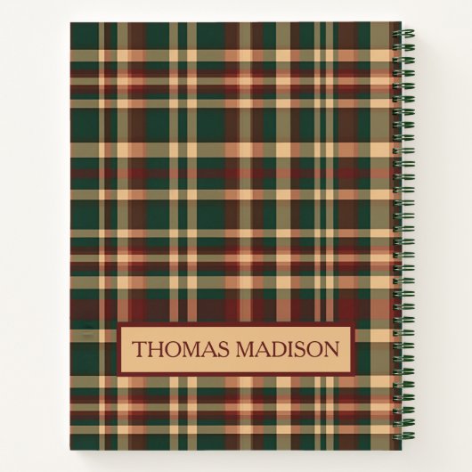  rood en groen kerstplakmonogram notitieboek (Achterkant)