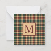 rood en groen kerstplakmonogram notitiekaartje (Voorkant)