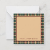 rood en groen kerstplakmonogram notitiekaartje (Achterkant)