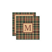 rood en groen kerstplakmonogram notitiekaartje (Voorkant / Achterkant in situ)