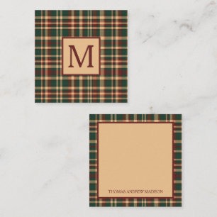  rood en groen kerstplakmonogram notitiekaartje