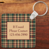  rood en groen kerstplakmonogram sleutelhanger (Achterkant)