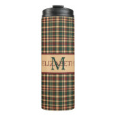 rood en groen kerstplakmonogram thermosbeker (Voorkant)