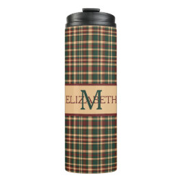  rood en groen kerstplakmonogram thermosbeker