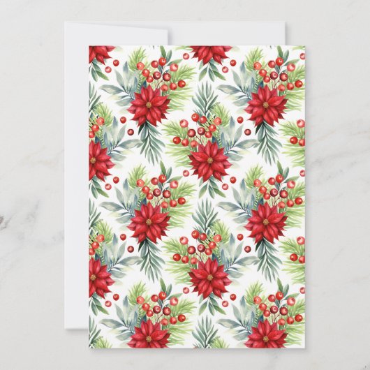 Rood en groen kerstpunsettia Baby shower Kaart (Achterkant)
