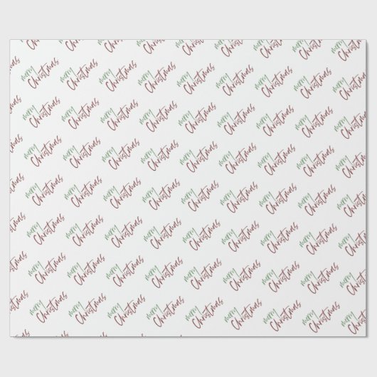 Rood en groen kerstscript cadeaupapier (Vlak)