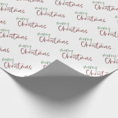 Rood en groen kerstscript cadeaupapier (Hoek)