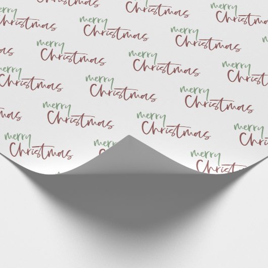 Rood en groen kerstscript cadeaupapier (Hoek)