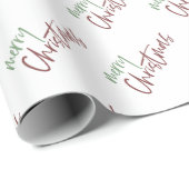 Rood en groen kerstscript cadeaupapier (Rol Hoek)