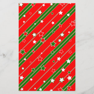 Rood en groen kerstStar-patroon Briefpapier