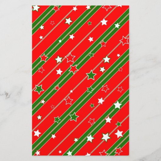 Rood en groen kerstStar-patroon Briefpapier (Voorkant)
