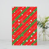 Rood en groen kerstStar-patroon Briefpapier (Staand voorkant)