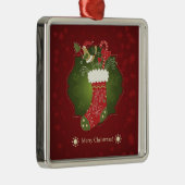 Rood en groen kerststoppingen metalen ornament (Rechts)