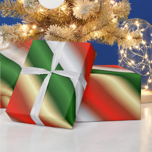 Rood en groen kerststrippapier cadeaupapier