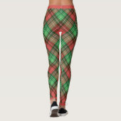 Rood en groen kerstvierkant 2 Leggings (Achterkant)