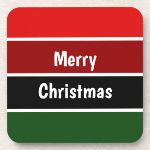 Rood en groen kerstvierkant Onderzetter