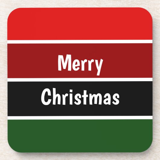 Rood en groen kerstvierkant Onderzetter (Voorkant)