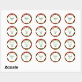 Rood en groen kerstvoedseletiket ronde sticker (Vel)