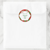 Rood en groen kerstvoedseletiket ronde sticker (Tas)