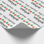 Rood en groen kinder kerstpapier voor fijne kerst cadeaupapier (Hoek)