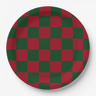Rood en groen klassiek kerstruitjesprint papieren bordje