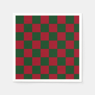 Rood en groen klassiek kerstruitjesprint servet