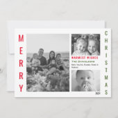 Rood en Groen Kleur Pop Minimalistische Collage Feestdagenkaart (Voorkant)