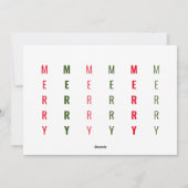 Rood en Groen Kleur Pop Minimalistische Collage Feestdagenkaart (Achterkant)