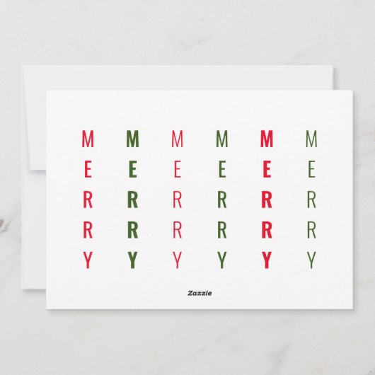 Rood en Groen Kleur Pop Minimalistische Collage Feestdagenkaart (Achterkant)