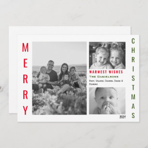 Rood en Groen Kleur Pop Minimalistische Collage Feestdagenkaart