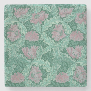 Rood en groen krans patroon (door William Morris) Stenen Onderzetter