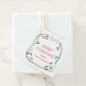 Rood en Groen krans Vrolijk kerstcadeau Bedankjes Labels (In situ)