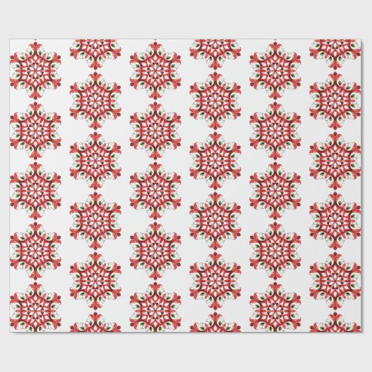 Rood en Groen Land Kerstmis Quilt Gift Cadeaupapier (Vlak)