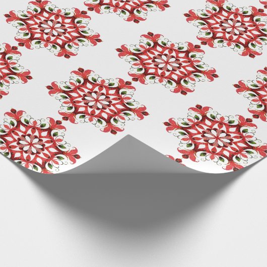 Rood en Groen Land Kerstmis Quilt Gift Cadeaupapier (Hoek)