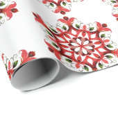 Rood en Groen Land Kerstmis Quilt Gift Cadeaupapier (Rol Hoek)
