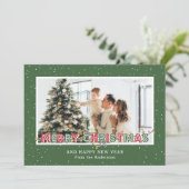 Rood en groen licht kerstkaarten feestdagenkaart (Staand voorkant)