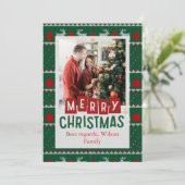 Rood en groen  Lijst Vrolijk kerstfeest Feestdagenkaart (Staand voorkant)