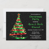 Rood en groen lint boom Kerstfeest Kaart (Voorkant)