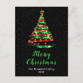 Rood en groen lint — Merry kerst Feestdagenkaart (Voorkant)