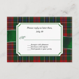 Rood en Groen MacClain Tartan Bruiloft RSVP